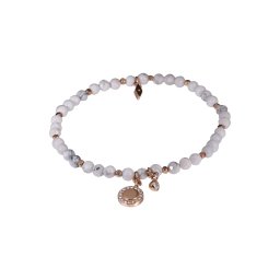 FOSSIL Brățară 'VINTAGE MOTIFS' gri / alb