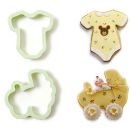 Bebe, Body si Carucior - Decupatoare Plastic O 7.5 si 8 x H 2.2 cm, 2 Buc