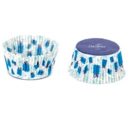 Chese L Hartie Model Craciun, Cadouri Albastre, O 5 x H 3.2 cm, 75 buc
