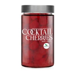 Cirese Rosii confiate pentru cocktail, cu codita in sirop, Italprod, 800 g