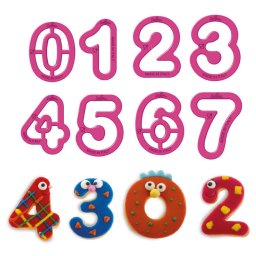 Decupatoare Cifre O 5.2 x H 2.2 cm, Material Plastic, Set 9 Buc
