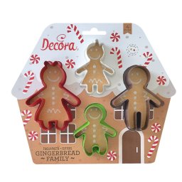 Decupatoare Plastic Craciun - Familia Fericita, 6 - 11 x 8 x H 2.2 cm, 4 buc