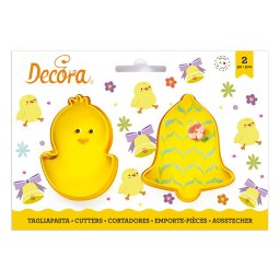Decupatoare Plastic Puisor si Clopotel, O 7 si 8 x H 2.2 cm, 2 Buc
