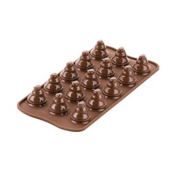 Forma Silicon pentru Praline si Ciocolata Silikomart Braduti O 2.8 x H 3 cm, 8 ml, 15 cavitati (SCG54)