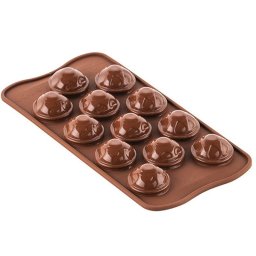 Forma Silicon pentru Praline si Ciocolata Craniu O 3 x H 2.1 cm, 10 ml, 12 cavitati (SCG55)