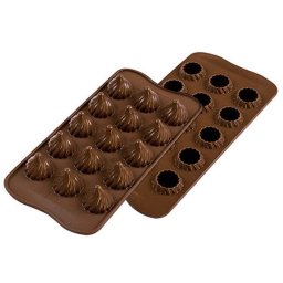 Forma Silicon pentru Praline si Ciocolata Silikomart 3D Flame O 2.7 x H 2.8 cm, 8 ml, 15 cavitati (SCG47)