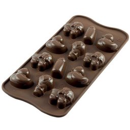 Forma Silicon pentru Praline si Ciocolata Silikomart Botez 3.5 x 3.2 x H 1.5 cm, 11 ml, 12 cavitati (SCG31)