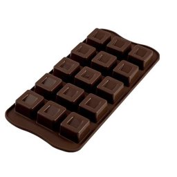 Forma Silicon pentru Bomboane Praline si Ciocolata Silikomart Cub 2.6 x 2.6 x H 1.8 cm, 10 ml, 15 cavitati (SCG02)