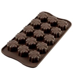 Forma Silicon pentru Bomboane Praline si Ciocolata Silikomart Fleury 3 x 3 x H 1.55 cm, 9 ml, 15 cavitati (SCG08)