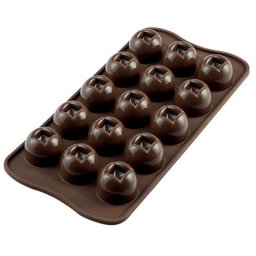 Forma Silicon pentru Bomboane Praline si Ciocolata Silikomart Imperial O 2.8 x H 2 cm, 10 ml, 15 cavitati (SCG03)