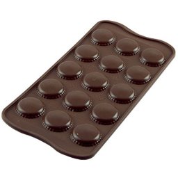 Forma Silicon pentru Praline si Ciocolata Silikomart Macaron O 2.6 x H 2.8 cm, 7.5 ml, 15 cavitati (SCG21)