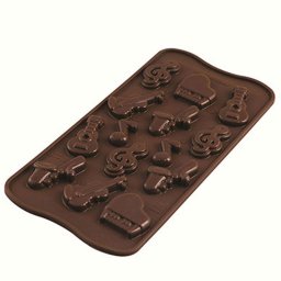 Forma Silicon pentru Praline si Ciocolata Silikomart Muzica O 3.6 x H 2.4 cm, 5 ml, 14 cavitati (SCG43)