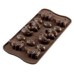 Forma Silicon pentru Bomboane Praline si Ciocolata Silikomart Paste 3 x 4.3 x H 1.6 cm, 6 ml, 14 cavitati (SCG05)