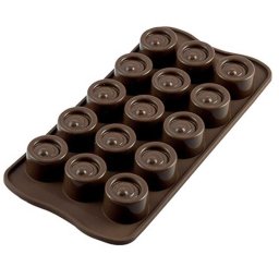 Forma Silicon pentru Bomboane Praline si Ciocolata Silikomart Vertigo O 2.8 x H 2 cm, 10 ml, 15 cavitati (SCG04)