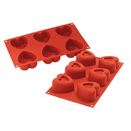Forma Silicon Savarin Inima 7.2 x 7 x H 4 cm, 6 cavitati (SF124)