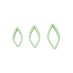 Frunza Ascutita cu Margini Netede - Decupatoare Plastic O 6.5 - 8.5 cm, Set 3 Buc