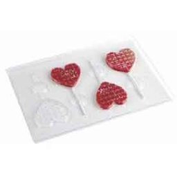 LolliPops Model Inima, Matrita Plastic 4 Cavitati O 6.8 x H 0.9 cm, Set 2 Buc