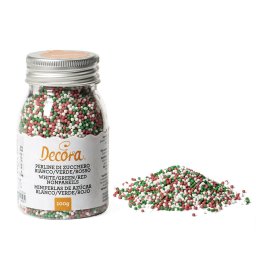 Perle Zahar Colormix O 1.5 mm - Alb, Verde si Rosu, 100 g