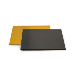 Platou Tort Patrat 2 Fete, Negru Auriu, 28x28xH0.3 cm