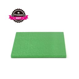 Platou Tort Patrat Verde, 25 x 25 x H 1.2 cm
