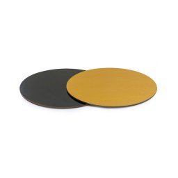 Platou Tort Rotund 2 Fete, Negru Auriu, O 28 x H 0.3 cm