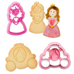 Printesa si Caleasca - Decupatoare Plastic O 8 si 9 cm, Set 2 Buc