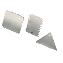 Raclete Inox Decorare Suprafete Ciocolata, 10 x 10 cm, Set 3 Buc