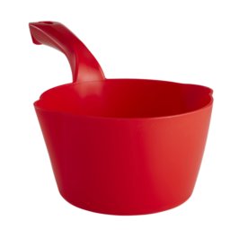 Scafa Rotunda gadata 1 Litru, Material Plastic Rosu, O 15.5 cm