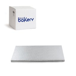 Set 10 Platouri Tort Dreptunghiulare Argintii, 40 x 30 x H 1.2 cm