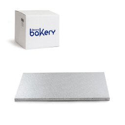 Set 10 Platouri Tort Dreptunghiulare Argintii, 45 x 35 x H 1.2 cm