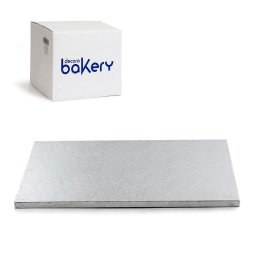 Set 10 Platouri Tort Dreptunghiulare Argintii, 60 x 40 x H 1.2 cm