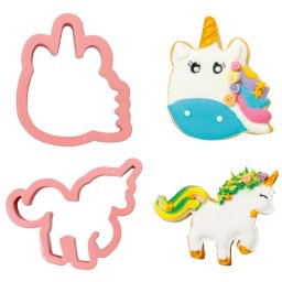 Unicorn - Decupatoare Plastic O 8 si 10 x H 2.2 cm, Set 2 Buc