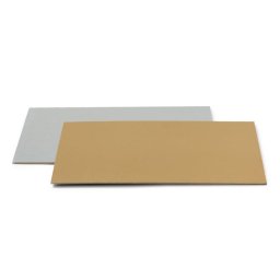 Set 100 Platouri Tort Dreptunghi 2 Fete, Auriu Argintiu, 40x30xH0.1 cm