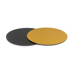 Set 50 Platouri Tort Rotunde 2 Fete Negru Auriu, O20xH0.3 cm