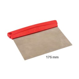 Rascheta Inox cu Maner Plastic Rosu, L 17.5 x H 19 cm