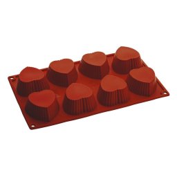 Forma Silicon Inima Muffins, 6.8 x 6.8 x H 3.1 cm, 8 cavitati