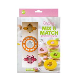 Decupatoare Plastic Mix Match Paste, O 3 si 6 x H 2.2 cm, 4 buc
