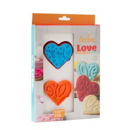 Decupator + Marcator Plastic Love 7 x 6.5 x H 2.2 cm, Set 3 buc