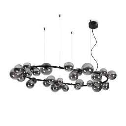 Candelabru Perlage 296753, D:143 cm, 30x4W G9 LED, metal alamă, sticlă albă