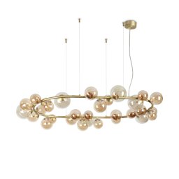 Candelabru Perlage 322780, D:143 cm, 30x4W G9 LED, metal alamă, sticlă ambră