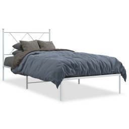 Cadru de pat metalic cu tablie, alb, 90x190 cm GartenMobel Dekor