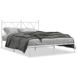 Cadru de pat metalic cu tablie, alb, 140x190 cm GartenMobel Dekor
