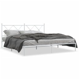 Cadru de pat metalic cu tablie, alb, 183x213 cm GartenMobel Dekor