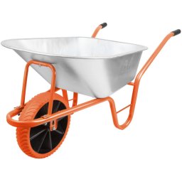 Roaba cu cuva zincata 80 l, roata plina P-RPPU, janta plastic, Evotools,