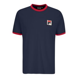 FILA Tricou 'LAZ' bleumarin / roșu / alb