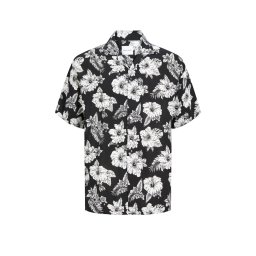 JACK & JONES Cămaşă Jjguru Monochrome Aop Resort Shirt Ss 12249210 C-N10 black