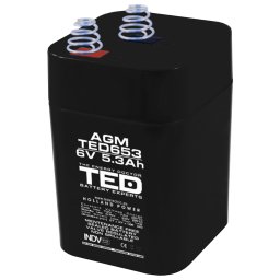 Acumulator AGM VRLA 6V 5,3Ah cu terminale arc (tip 4R25), TED Battery Expert Holland TED002952