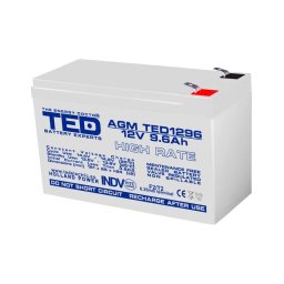 Acumulator AGM VRLA 12V 9,6Ah High Rate, terminal F2, TED Battery Expert Holland TED003324