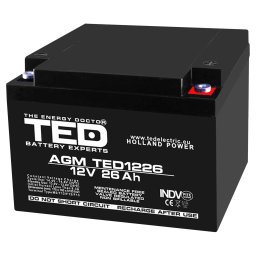 Acumulator AGM VRLA 12V 26Ah terminal M5, TED Battery Expert Holland TED003638