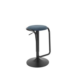 Scaun de bar albastru / negru din metal si catifea, ø 41 x H 61-83 cm, Destiny Mauro Ferreti